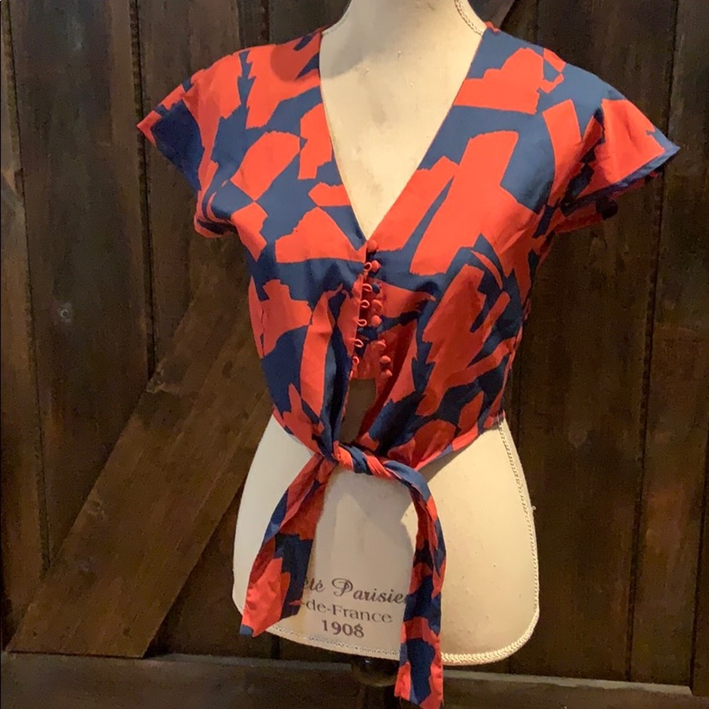 Noisy May crop tie waist top